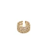 New Anello Gasometro Basso Bronzo Placcato Oro Anelli
