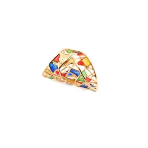 Fashion Anello Gate of Paradise Argento Placcato Oro e Smalti Anelli