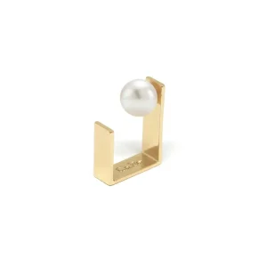 Discount Anello Kyoto Thin Bronzo Placcato Oro e Perla Anelli