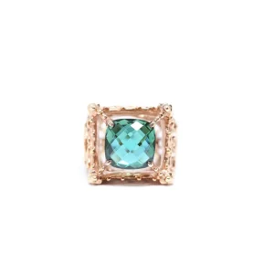 Hot Anello Notre Dame Bronzo Placcato Oro con quarzo verde idrotermale Anelli
