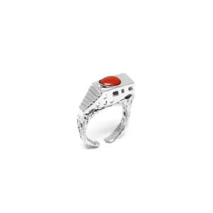 Hot Anello Villa Malaparte in Argento con Corallo Anelli