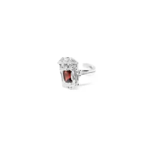 Outlet Anello Zuccari in Argento 925 con Granato Anelli