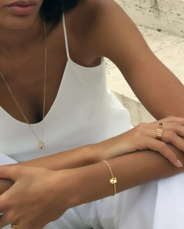 Fashion Braccialetto Posi Argento Placcato Oro Bracciali