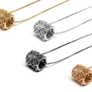 New Ciondolo Gasometro Bronzo Placcato Oro Collane