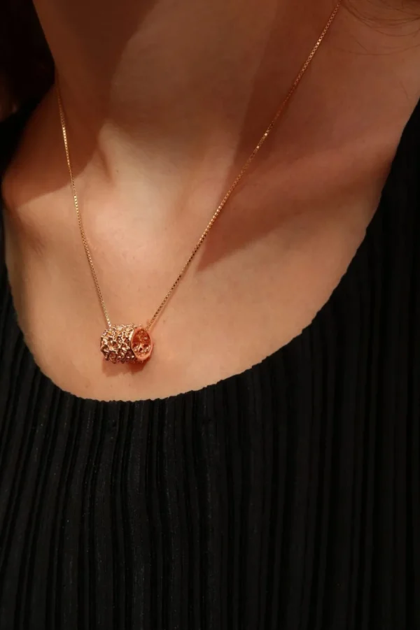Fashion Ciondolo Gasometro Bronzo Placcato Oro Rosa Collane