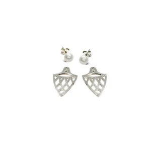 Outlet Ear Jacket Hangar Argento 925 con Perle Orecchini