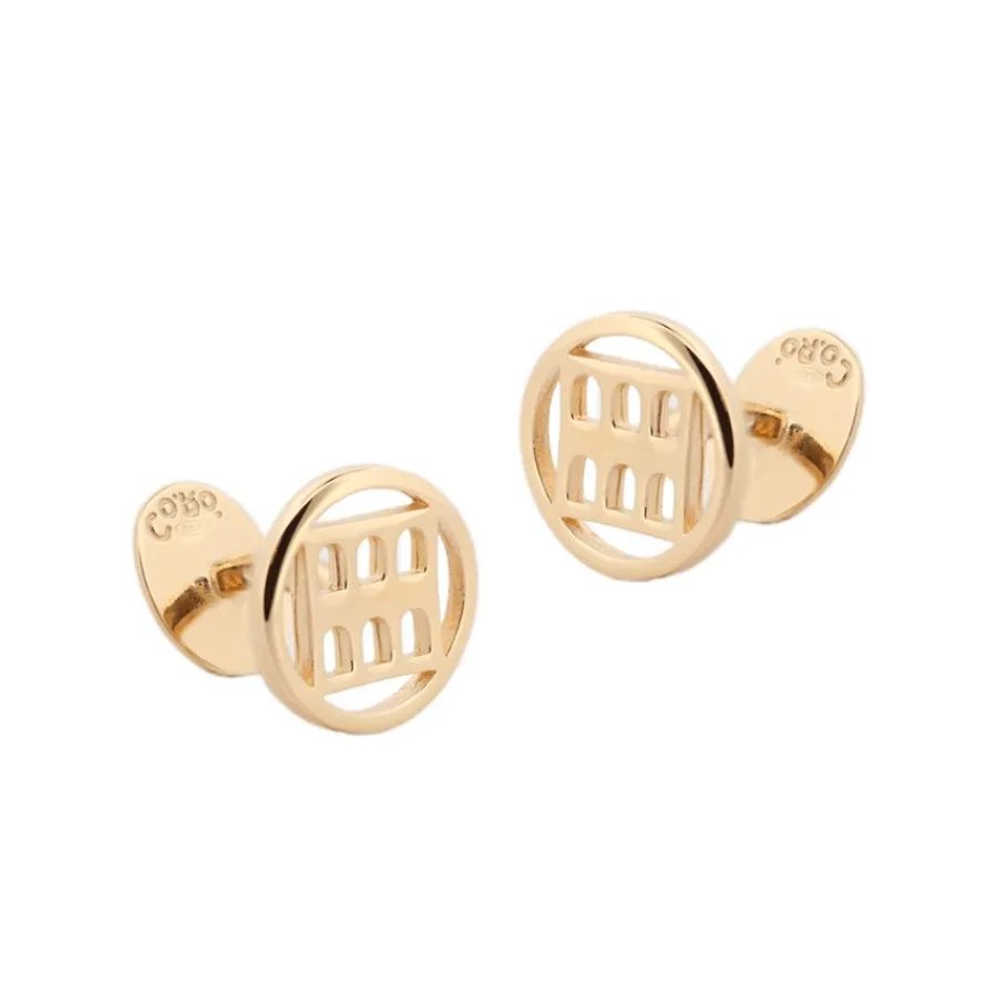 gemelli_colosseo_quadrato_0-1.webp Fashion Gemelli Colosseo Quadrato argento placcato oro Gemelli | Per Lui