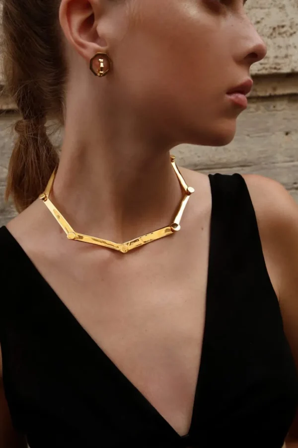 Sale Girocollo Castello Bronzo Placcato Oro Collane
