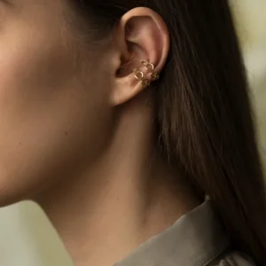Fashion Monorecchino Contemporary in Argento placcato oro Ear Cuff | Orecchini