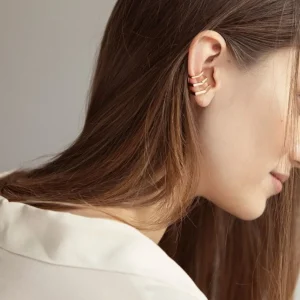 Discount Monorecchino Palazzo Rosso Argento Placcato Oro Ear Cuff | Orecchini