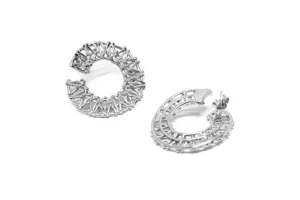 New Orecchini Cerchio Gasometro Argento 925 Orecchini