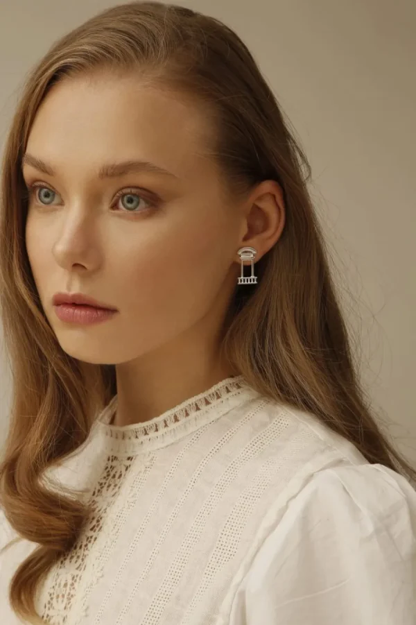 New Orecchini Finestre Argento 925 Orecchini