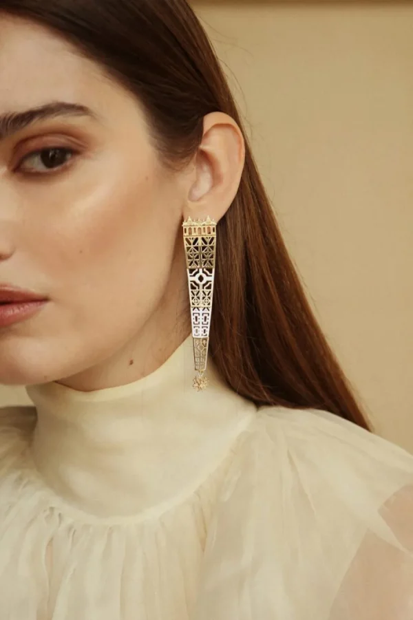 Hot Orecchini Galleria Borghese Argento Placcato Oro Orecchini