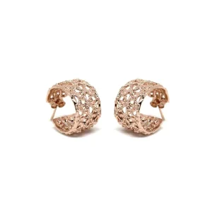 Fashion Orecchini Gasometro Bronzo Placcato Oro Rosa Orecchini