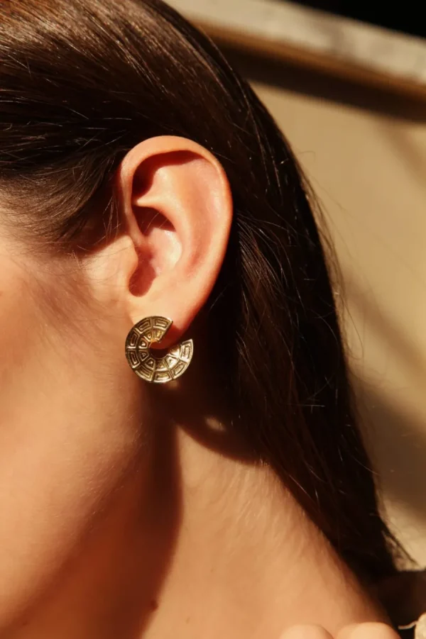 Sale Orecchini Pantheon Dome in Argento 925 Placcato Oro Orecchini
