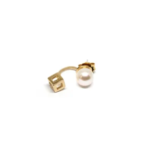 Online Orecchino Singolo Livresse Cube Argento Placcato Oro Orecchini